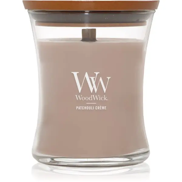 Woodwick Woodwick Opulent Wood Patchouli Creme ароматна свещ с дървен фитил 275 гр.
