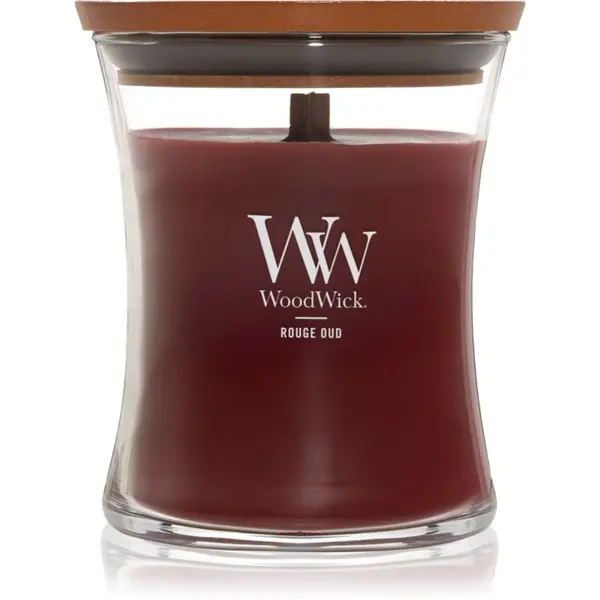 Woodwick Woodwick Opulent Wood Rouge Oud ароматна свещ с дървен фитил 275 гр.