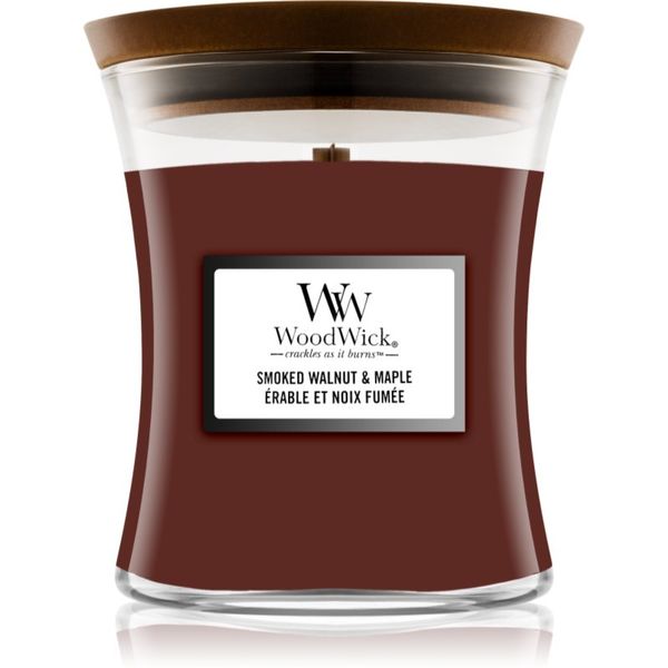 Woodwick Woodwick Smoked Walnut & Maple ароматна свещ с дървен фитил 85 гр.
