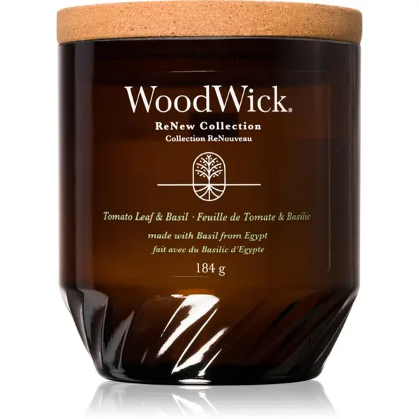 Woodwick Woodwick Tomato Leaf & Basil ароматна свещ 184 гр.