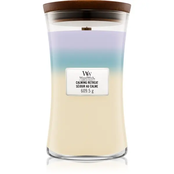 Woodwick Woodwick Trilogy Calming Retreat ароматна свещ с дървен фитил 609.5 гр.