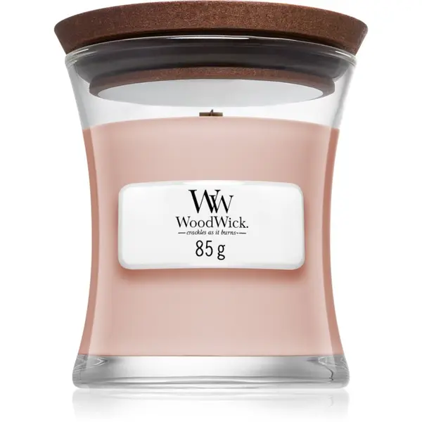 Woodwick Woodwick Vanilla & Sea Salt ароматна свещ с дървен фитил 85 гр.