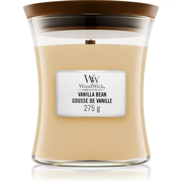 Woodwick Woodwick Vanilla Bean ароматна свещ с дървен фитил 275 гр.