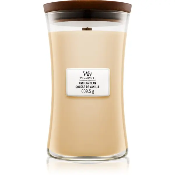 Woodwick Woodwick Vanilla Bean ароматна свещ с дървен фитил 609.5 гр.