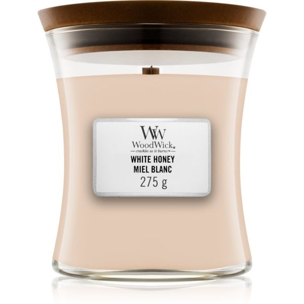 Woodwick Woodwick White Honey Miel Blanc ароматна свещ  с дървен фитил 275 гр.