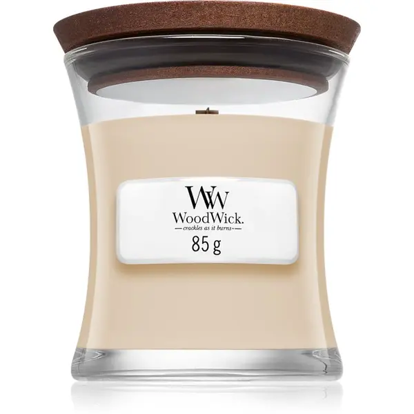 Woodwick Woodwick White Honey Miel Blanc ароматна свещ с дървен фитил 85 гр.