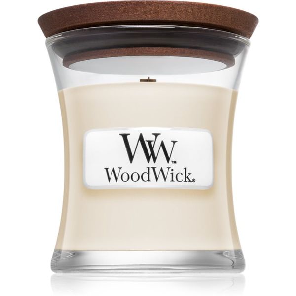 Woodwick Woodwick White Tea & Jasmine ароматна свещ с дървен фитил 85 гр.