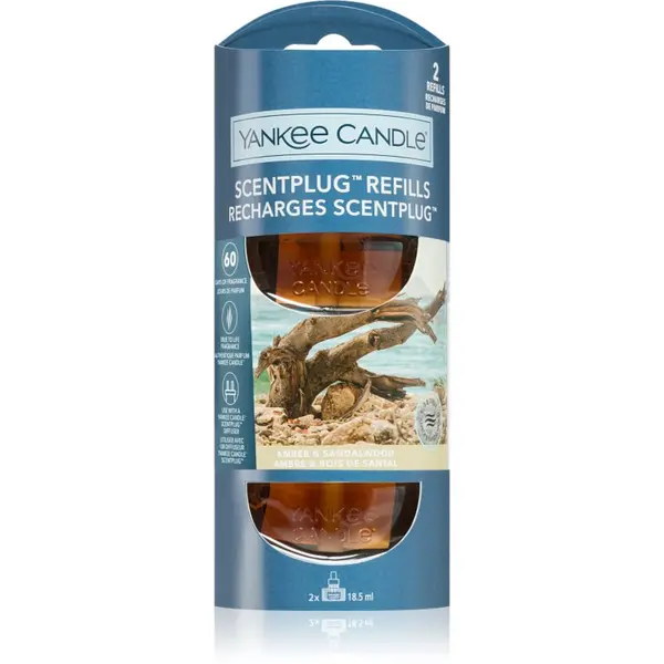 Yankee Candle Yankee Candle Amber & Sandalwood резервен пълнител за електрически дифузер 2x18.5 мл.