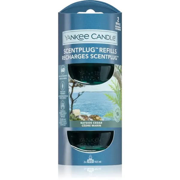Yankee Candle Yankee Candle Bayside Cedar резервен пълнител за електрически дифузер 2x18.5 мл.