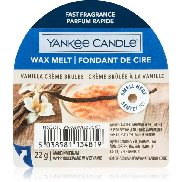 Yankee Candle Yankee Candle Vanilla Crème Brûlée восък за арома-лампа 22 гр.
