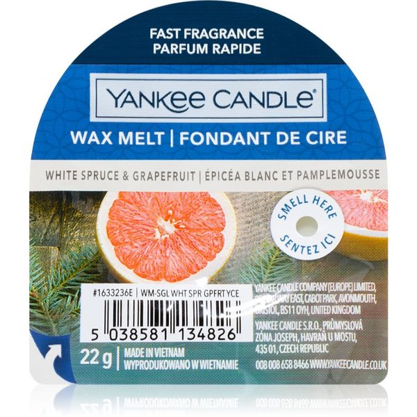 Yankee Candle Yankee Candle White Spruce & Grapefruit восък за арома-лампа 22 гр.