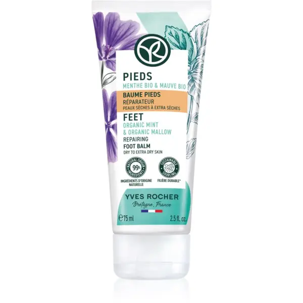 Yves Rocher Yves Rocher Pieds регенериращ балсам за крака Organic Mint & Organic Mallow 75 мл.