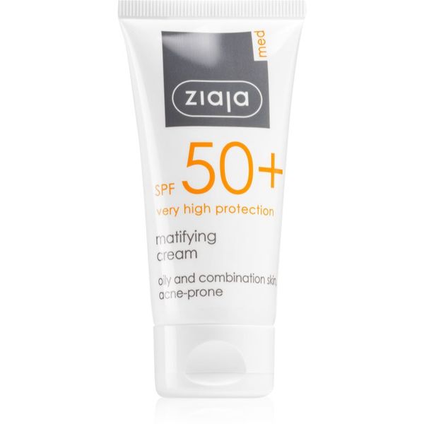 Ziaja Med Ziaja Med Protecting UVA + UVB матиращ слънцезащитен крем за лице SPF 50+ 50 мл.