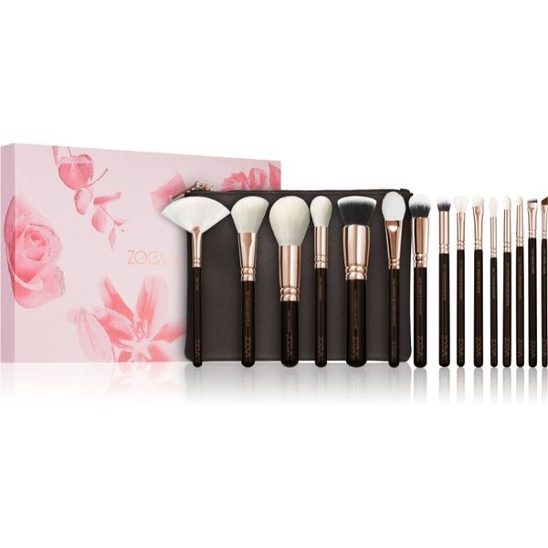 ZOEVA ZOEVA The Artists Brush Set Rose Golden Edition комплект за пътуване с четки и чантичка