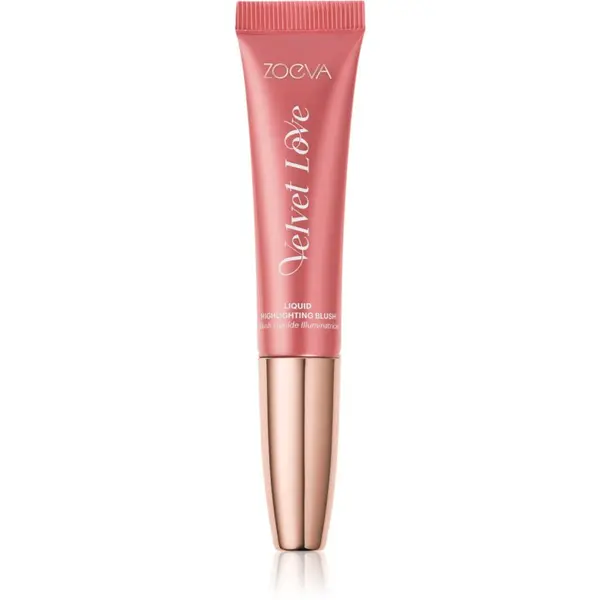 ZOEVA ZOEVA Velvet Love Liquid Highlighting Blush течен руж за озаряване на лицето цвят Pink Nectar 13 мл.