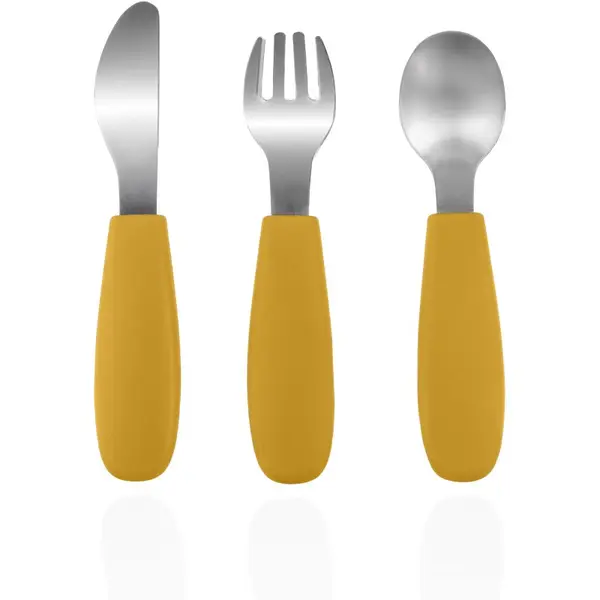 Zopa Zopa Silicone Children's Cutlery прибор за деца 6 m+ Mustard Yellow 3 бр.