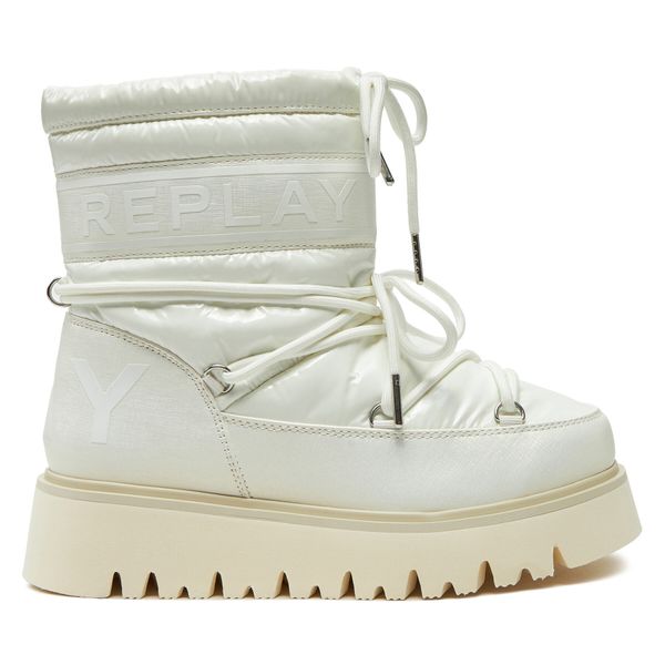 REPLAY Апрески REPLAY Shiny-Effect Harper United Lace-Up GWF4R.000.C0002T Бял