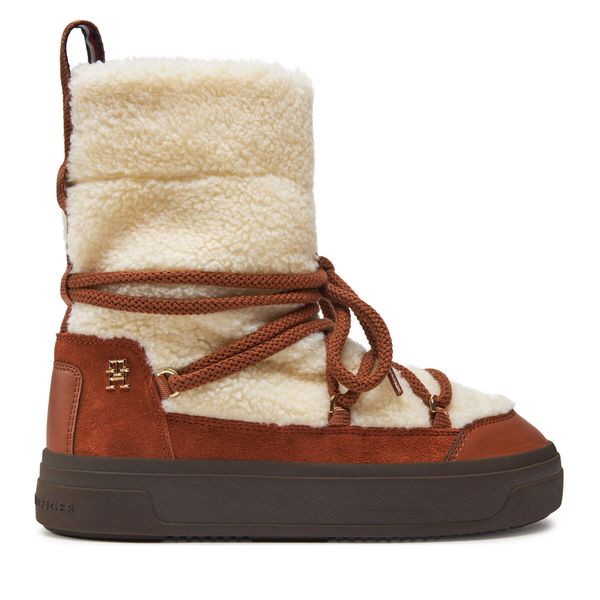 Tommy Hilfiger Апрески Tommy Hilfiger Lace-Up Faux Shearling Snowboot FW0FW08252 Бежов