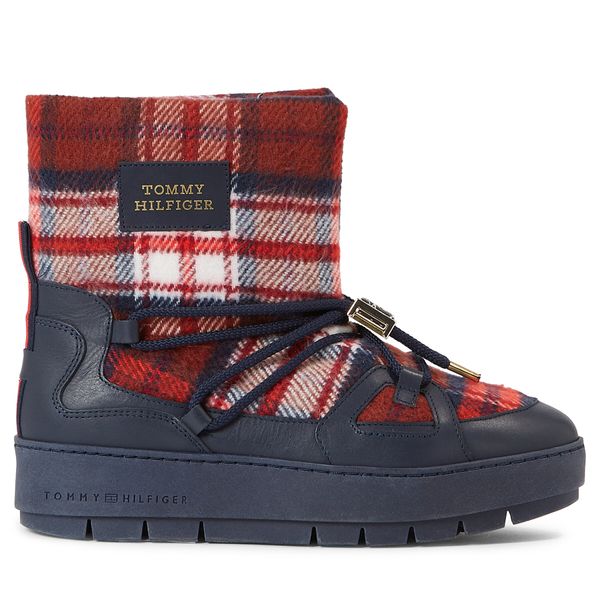 Tommy Hilfiger Апрески Tommy Hilfiger Tartan Snowboot FW0FW07612 Син