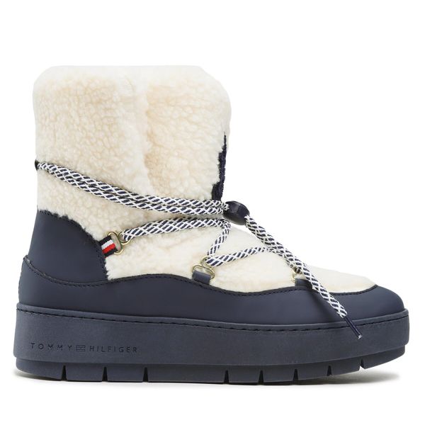 Tommy Hilfiger Апрески Tommy Hilfiger Th Faux Fur Snow Bootie FW0FW06850 Екрю