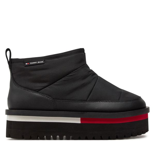 Tommy Jeans Апрески Tommy Jeans Tjw Nylon Flatform Boot Wl EN0EN02689 Черен