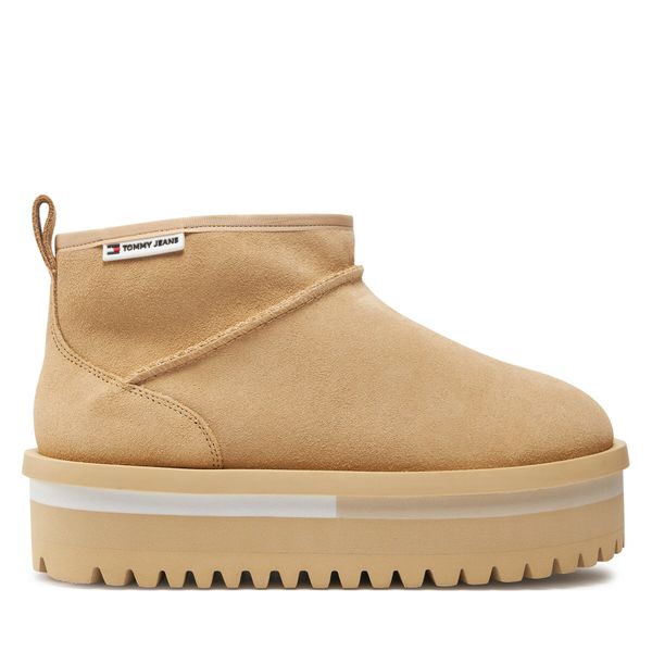 Tommy Jeans Апрески Tommy Jeans Tjw Suede Flatform Boot Wl EN0EN02599 Бежов