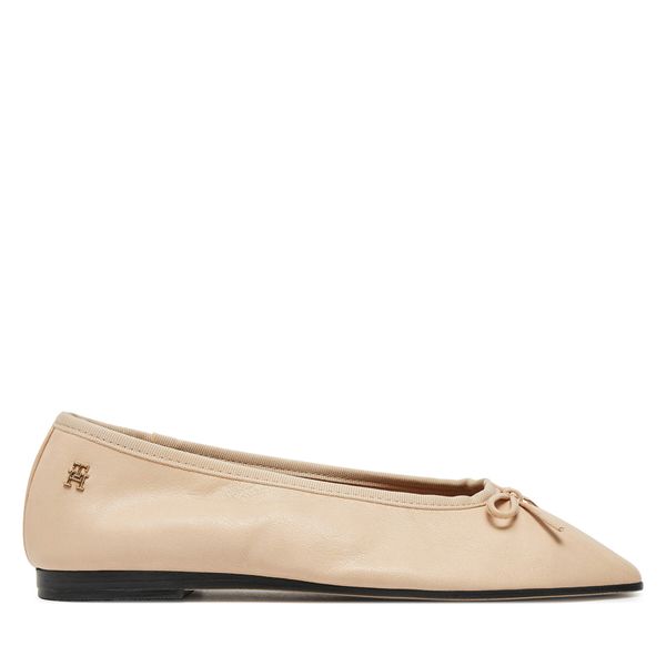 Tommy Hilfiger Балеринки Tommy Hilfiger Soft Leather Ballerina Bow FW0FW08355 Розов