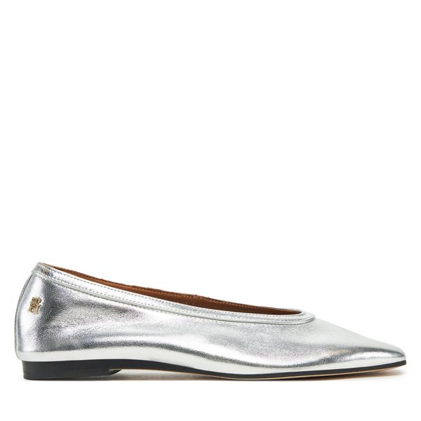 Tommy Hilfiger Балеринки Tommy Hilfiger Soft Metal Lthr Ballerina No Bow FW0FW08601 Сребрист