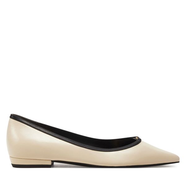 Tory Burch Балеринки Tory Burch Double T Buckle Pointed 155739 Бежов