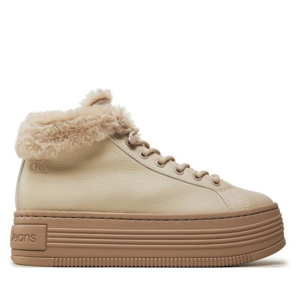 Calvin Klein Jeans Боти Calvin Klein Jeans Bold Platf Low Laceup Mg YW0YW01590 Бежов