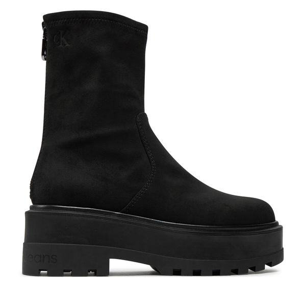Calvin Klein Jeans Боти Calvin Klein Jeans Flatform Zip Mg Ss YW0YW01602 Черен