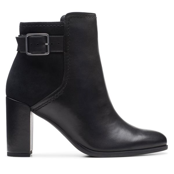 Clarks Боти Clarks Freva 85 Buckle 26174749 Черен
