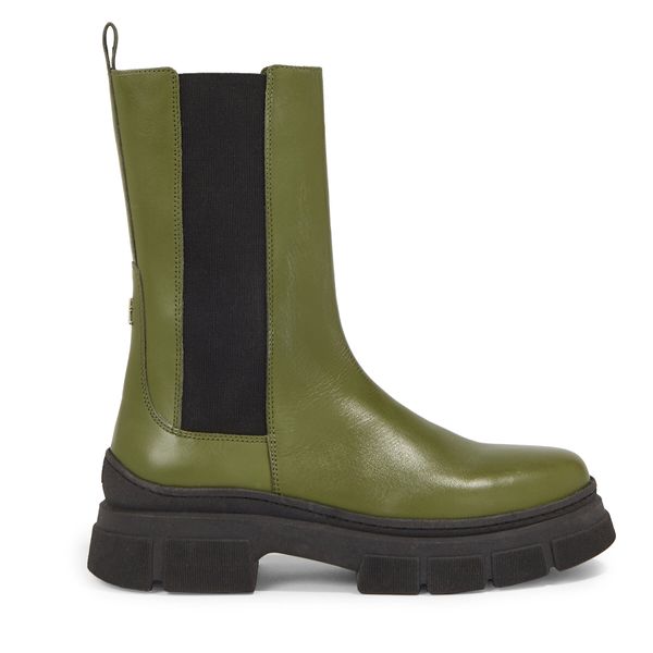 Tommy Hilfiger Боти тип челси Tommy Hilfiger Essential Leather Chelsea Boot FW0FW07490 Зелен
