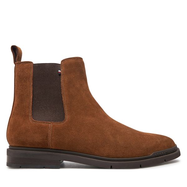 Tommy Hilfiger Боти тип челси Tommy Hilfiger Flexible Hilfiger Suede Chelsea FM0FM05102 Кафяв