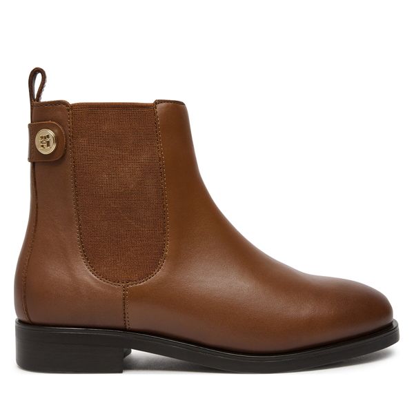 Tommy Hilfiger Боти тип челси Tommy Hilfiger Th Stud Leather Low Chelsea FW0FW08184 Кафяв