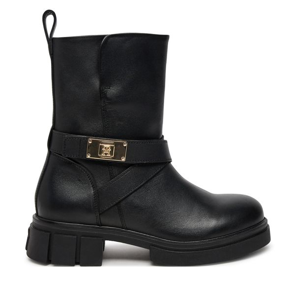 Tommy Hilfiger Боти Tommy Hilfiger Biker Leather FW0FW08313 Черен