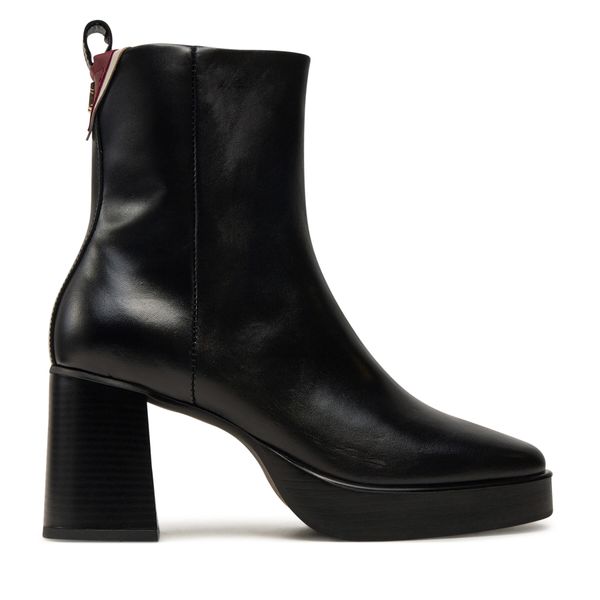 Tommy Hilfiger Боти Tommy Hilfiger Premium Leather High Heel Bootie FW0FW08100 Черен