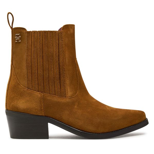 Tommy Hilfiger Боти Tommy Hilfiger Th Suede Cowboy Boot FW0FW08034 Кафяв