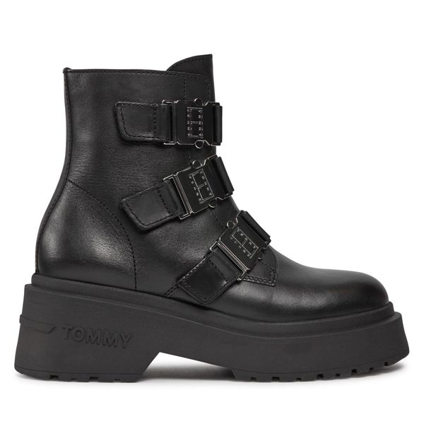 Tommy Jeans Боти Tommy Jeans Tjw Chunky Boot Hardware EN0EN02443 Черен
