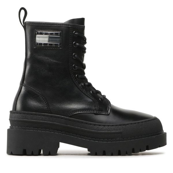 Tommy Jeans Боти Tommy Jeans Tjw Foxing Lace Up EN0EN02217 Черен