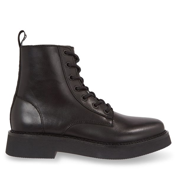 Tommy Jeans Боти Tommy Jeans Tjw Lace Up Flat Boot EN0EN02310 Черен