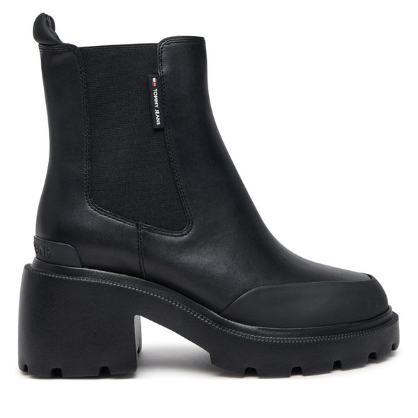 Tommy Jeans Боти Tommy Jeans Tjw Mid Heel Chelsea Boot EN0EN02681 Черен