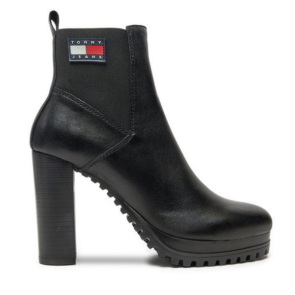 Tommy Jeans Боти Tommy Jeans Tjw New Ess High Heel Boot EN0EN02439 Черен