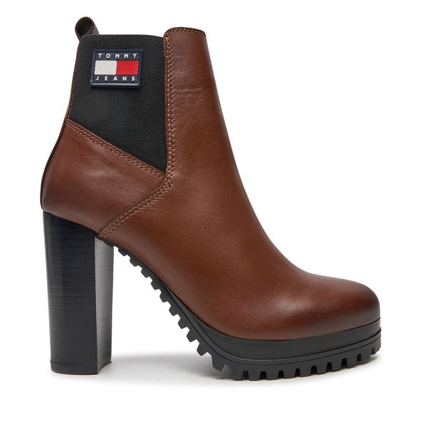 Tommy Jeans Боти Tommy Jeans Tjw New Ess High Heel Boot EN0EN02439 Кафяв