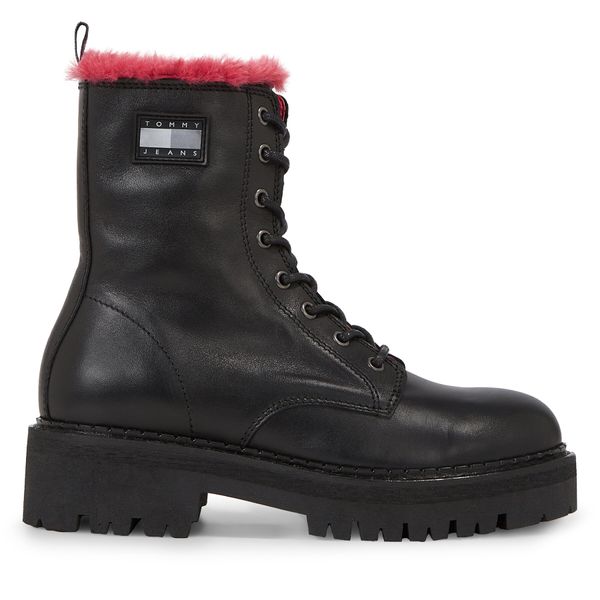 Tommy Jeans Боти Tommy Jeans Tjw W Urban Boot Smooth Ltr Wl EN0EN02402 Черен