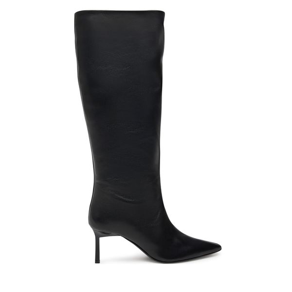 Calvin Klein Ботуши Calvin Klein Heel Knee Boot 70 Lth HW0HW02162 Черен