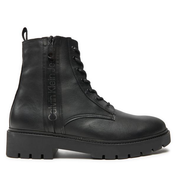 Calvin Klein Jeans Ботуши Calvin Klein Jeans Combat Mid Laceup Boot W Zip YM0YM00262 Черен