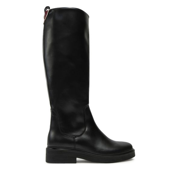 Tommy Hilfiger Ботуши Tommy Hilfiger Premium Leather Long Boot FW0FW08180 Черен