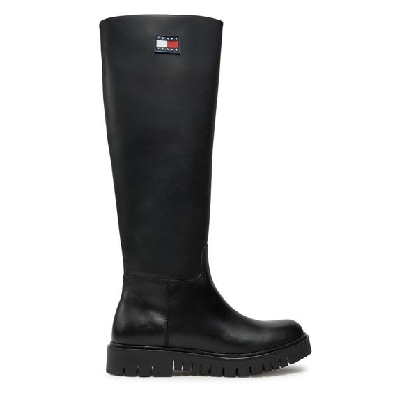 Tommy Jeans Ботуши Tommy Jeans Tjw Long Shaft Boot EN0EN02627 Черен