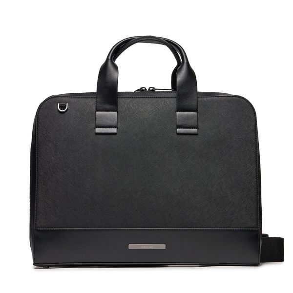 Calvin Klein Чанта за лаптоп Calvin Klein Modern Bar Slim Laptop Bag K50K511590 Ck Black Saffiano BEH